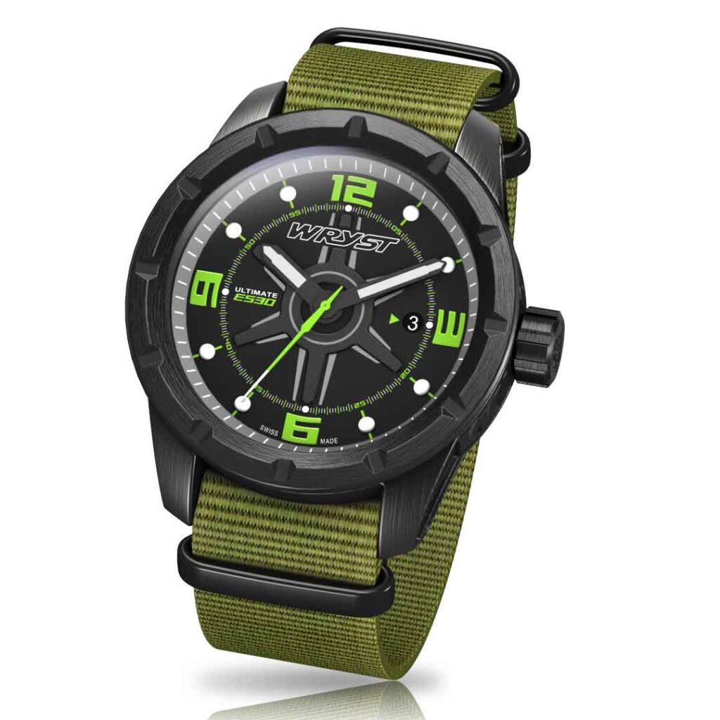 Army watch with green khaki nato band