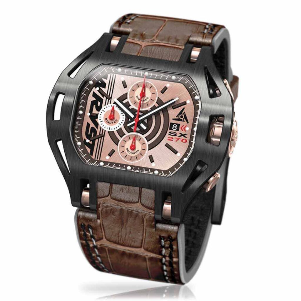 Luxury Brown Leather Watch Chronograph